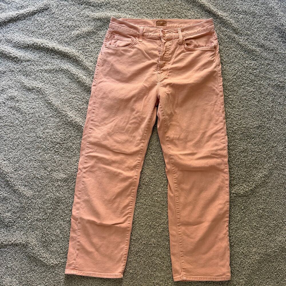 Mother The Ditcher Crop Chalk It Up Terracotta Pink Jeans Women’s Size 27